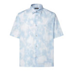 Áo sơ mi LV Printed Short-Sleeved Shirt Arctic Ice Xanh Dương sang trọng