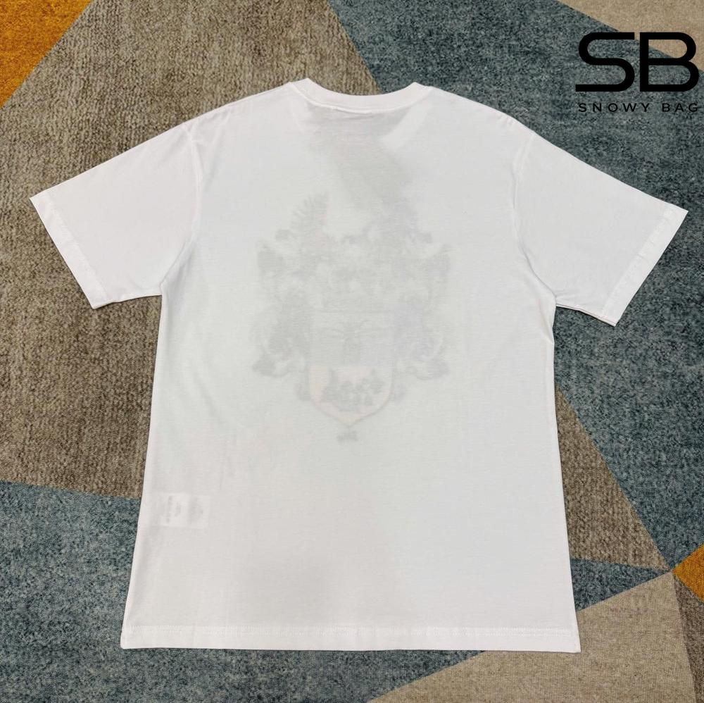 Áo thun Dior Blason Print Relaxed Fit White Cotton Jersey Trắng với chi tiết logo tinh tế