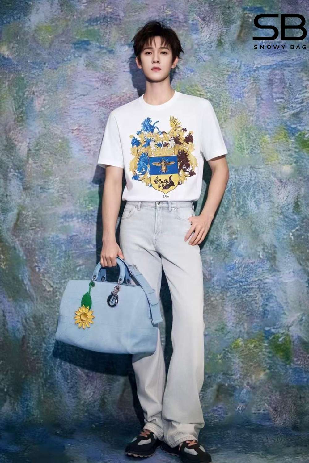 Áo thun Dior Blason Print Relaxed Fit White Cotton Jersey Trắng sang trọng