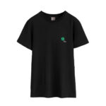 Áo thun Dior Clover Embroidery Regular Fit Black Cotton Jersey Đen sang trọng