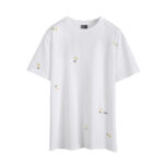 Áo thun Dior Daisy Embroidery Relaxed Fit White Cotton Jersey Trắng sang trọng