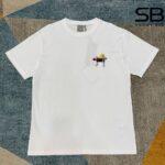 Áo thun Dior Horse Embroidery Relaxed Fit White Cotton Jersey Trắng góc nghiêng chi tiết