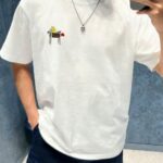 Áo thun Dior Horse Embroidery Relaxed Fit White Cotton Jersey Trắng, thiết kế tinh tế