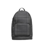 Ba Lô Burberry London Check and Leather Backpack Dark Charcoal sang trọng và thời thượng