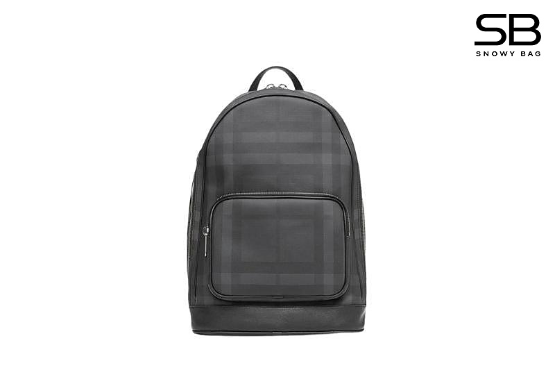 Ba Lô Burberry London Check and Leather Backpack Dark Charcoal sang trọng và thời thượng