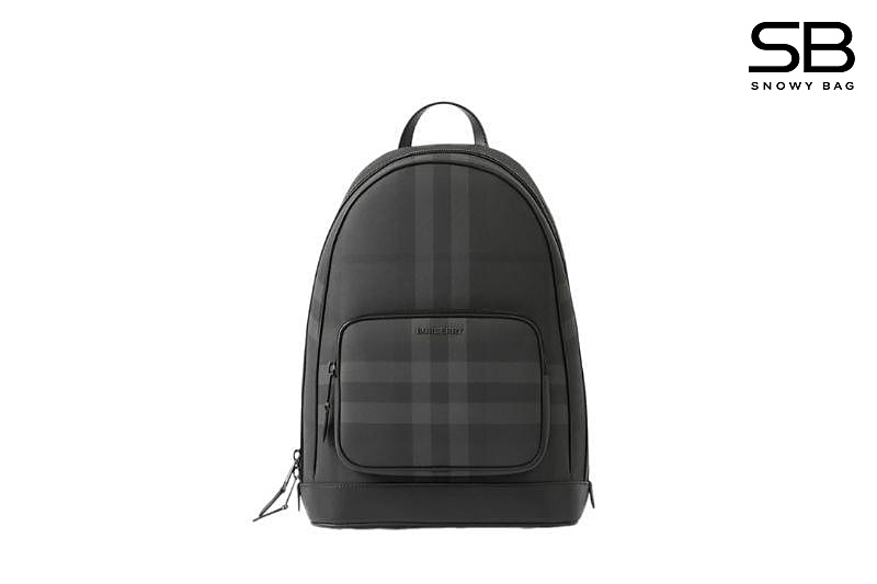 Ba Lô Burberry Rocco Backpack Charcoal Grey Check Canvas Màu Đen sang trọng