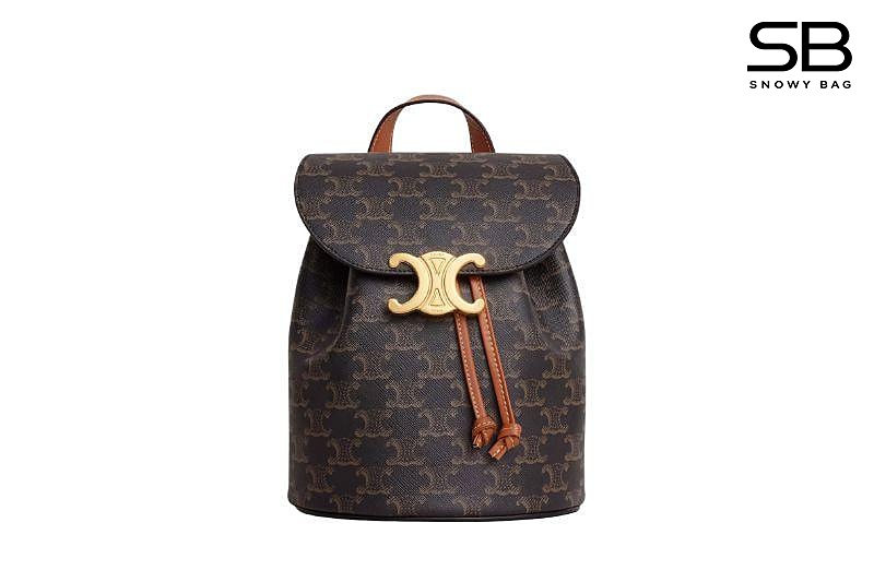 Ba Lô Celine Bonnie in Triomphe Canvas and Calfskin Tan Backpack 25CM sang trọng