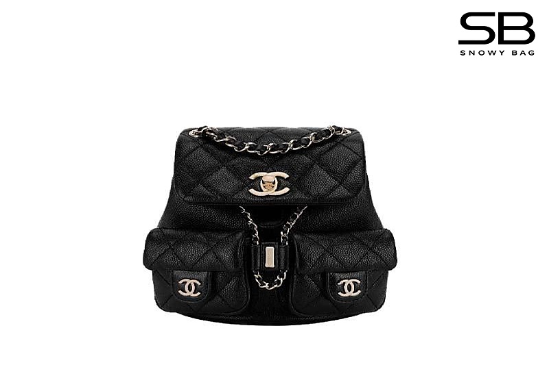 Ba Lô Chanel 23SS Mini Duma Backpack Black Caviar GHW Màu Đen sang trọng