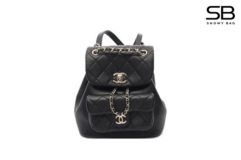 Ba Lô Chanel Duma Mini Backpack Black Lambskin GHW Đen Khóa Vàng sang trọng
