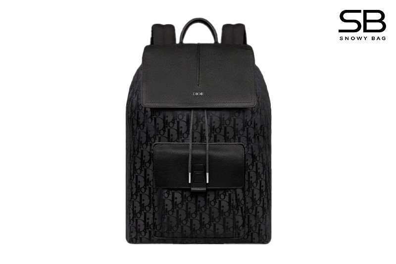 Ba Lô Dior Motion Oblique Rucksack Backpack Shoulder Nylon Leather Black sang trọng