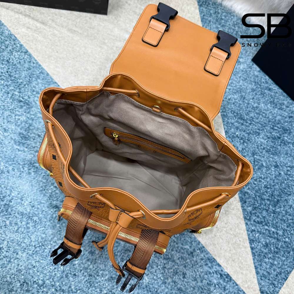 Ba Lô MCM Brandenburg Backpack in Visetos Nâu 38CM, thiết kế sang trọng