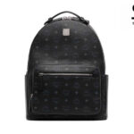 Ba Lô MCM Medium Stark Backpack In Visetos Double Zip Cognac Đen 42CM sang trọng