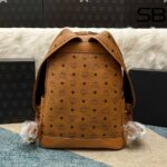 Ba Lô MCM Medium Stark Backpack In Visetos Double Zip Cognac Nâu 42CM sang trọng