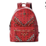 Ba Lô MCM Retro M Studs Stark Backpack in Visetos Đỏ 40CM