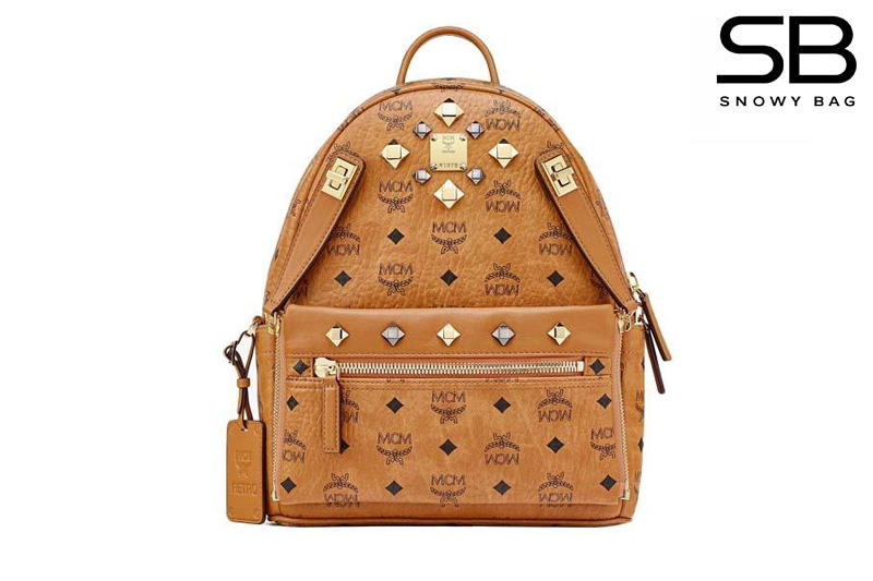Ba Lô MCM Small Retro Dual Stark Backpack in Visetos Cognac Nâu 32CM