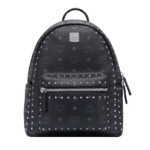 Ba Lô MCM Small Stark Backpack in Studded Outline Visetos Đen 33CM sang trọng