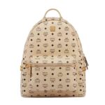 Ba Lô MCM Stark Side Studs Backpack Medium Size 41 Beige Visetos Màu Kem sang trọng