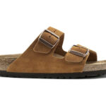 Dép Birkenstock Arizona Soft Footbed Suede Sandcastle Màu Rêu Nâu