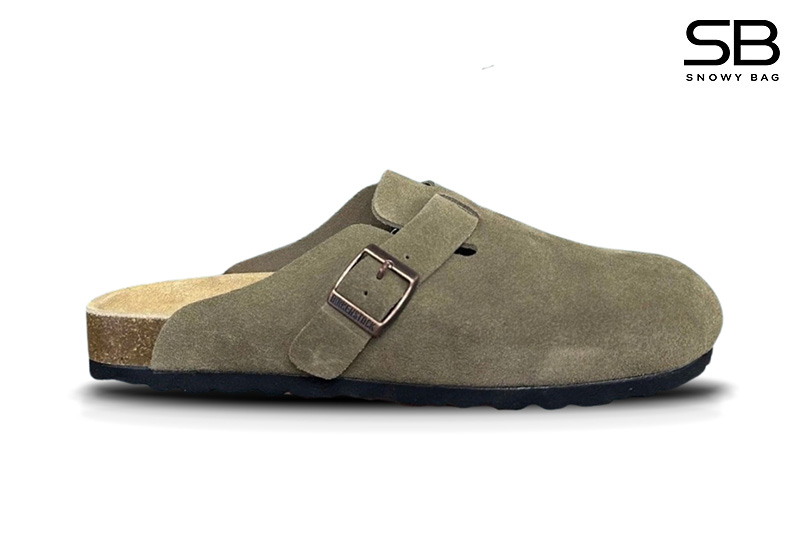 Dép Birkenstock Boston Soft Grey Green Màu Xám Xanh