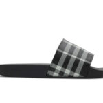 Dép Burberry Check Slides Black White Màu Đen Trắng