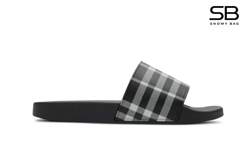 Dép Burberry Check Slides Black White Màu Đen Trắng