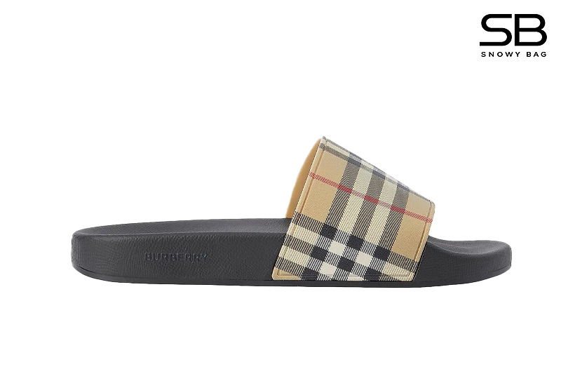 Dép Burberry Furley Vintage Check Slides Nâu