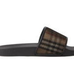 Dép Burberry Nam Check Cotton And Mesh Slides