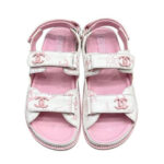 Dép Chanel Dad Sandal Printed CC White Pink Lambskin Màu Trắng Hồng
