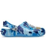 Dép Crocs Classic Clog x A Bathing Ape ABC Camo Blue Màu Xanh nổi bật