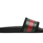 Dép Gucci Pursuit Web Slides Black Đen
