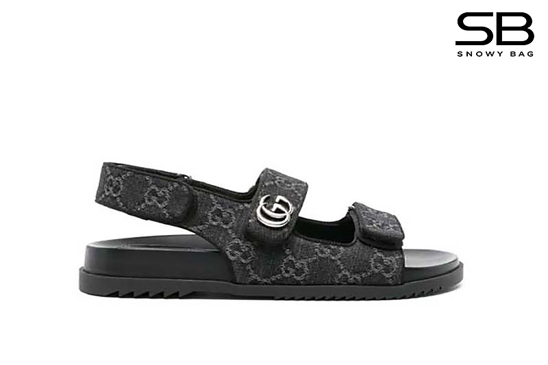 Dép Gucci Sandal With Double G Black Denim Đen thời trang, sang trọng