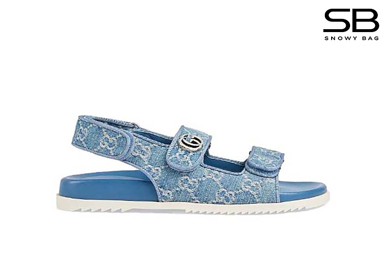 Dép Gucci Sandal With Double G Blue Denim Xanh Dương sang trọng và thời thượng