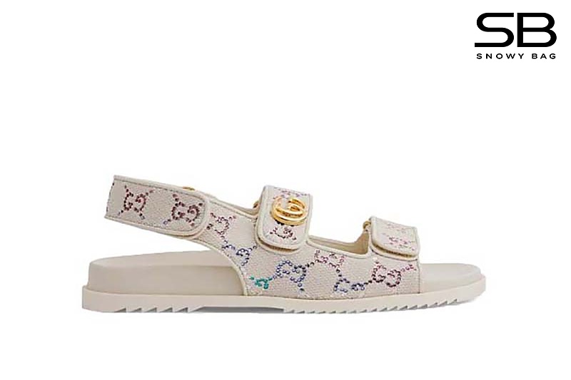 Dép Gucci Sandal With Double G White Multicolor Màu Trắng sang trọng