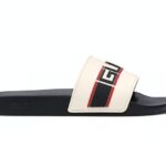 Dép Gucci Stripe Rubber Slide Trắng Đen Đỏ sang trọng và thời thượng