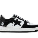 Giày A Bathing Ape Bape Sta Black White Đen Trắng Bóng thời trang