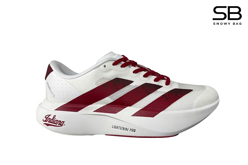 Giày Adidas Adizero EVO Indiana Hoosiers Trắng Đỏ, thiết kế thể thao nổi bật