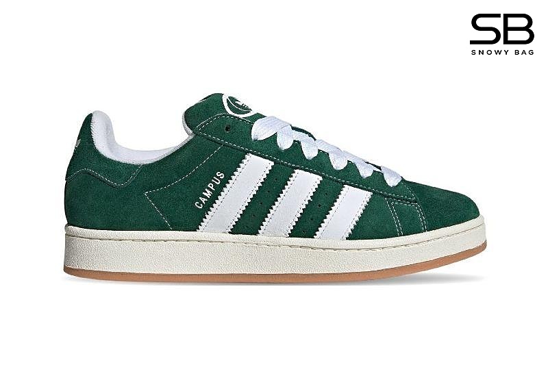 Giày adidas Campus 00s Dark Green Xanh Lá Trắng phong cách thời trang