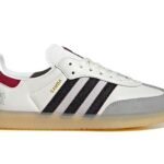 Giày adidas Samba OG Year of the Snake 2025 Trắng Đen Đỏ kiểu dáng thể thao sang trọng.