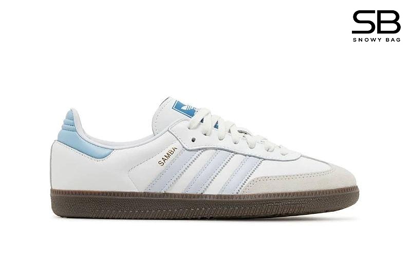 Giày adidas Samba White Halo Blue Trắng Sọc Xanh Dương sang trọng và thời thượng