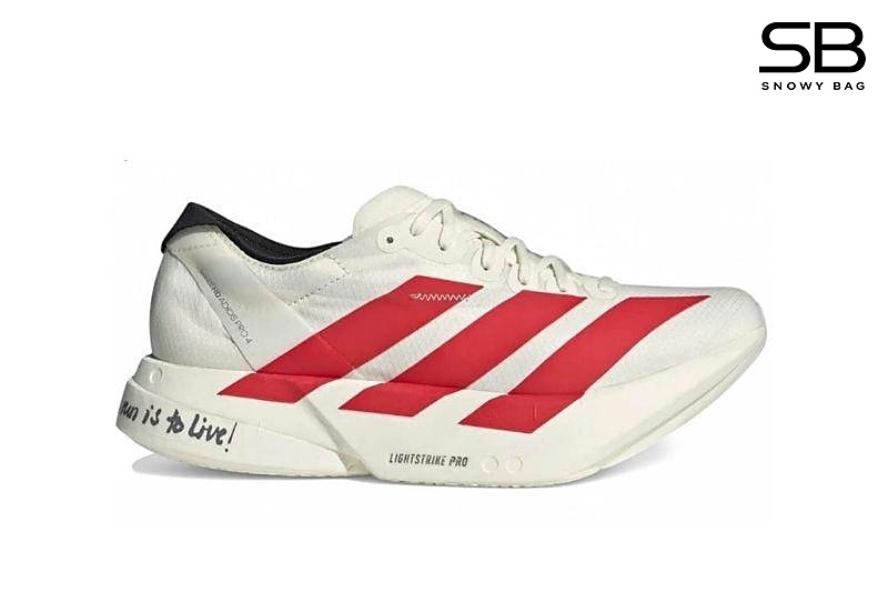 Giày Adizero Adios Pro 4 Off White Better Scarlet Black Đỏ Đen sang trọng