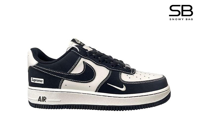 Giày Air Force 1 x Supreme Màu Đen Trắng, thiết kế thời thượng