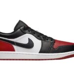 Giày Air Jordan 1 Low Bred Toe 2.0 Trắng Đỏ Đen phong cách thể thao