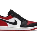 Giày Air Jordan 1 Low Bred Toe Đỏ Đen với thiết kế độc đáo
