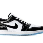 Giày Air Jordan 1 Low Concord Đen Trắng Da Bóng sang trọng