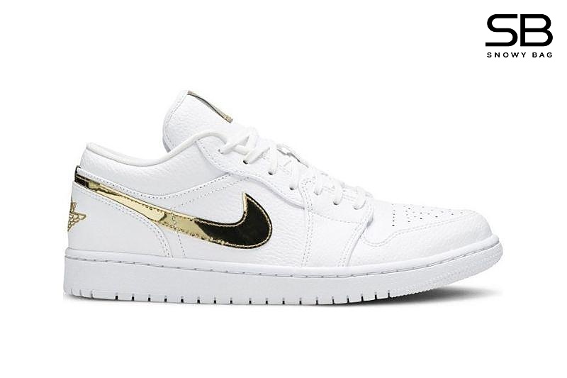 Giày Air Jordan 1 Low Metallic Gold Trắng Vàng phong cách thể thao đẳng cấp