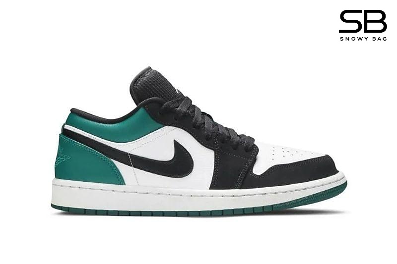 Giày Air Jordan 1 Low Mystic Green Đen Xanh Lá, phong cách thể thao thời thượng.