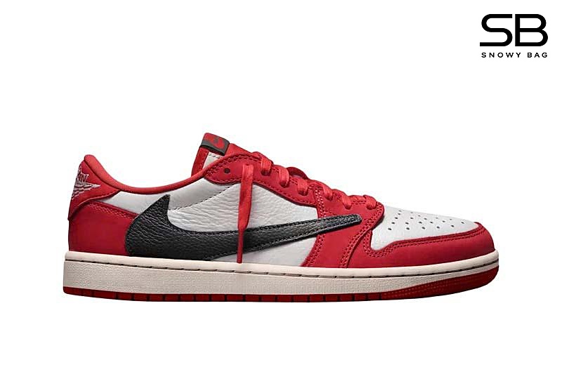 Giày Air Jordan 1 Low OG Travis Scott Chicago Đỏ Trắng phong cách tối giản