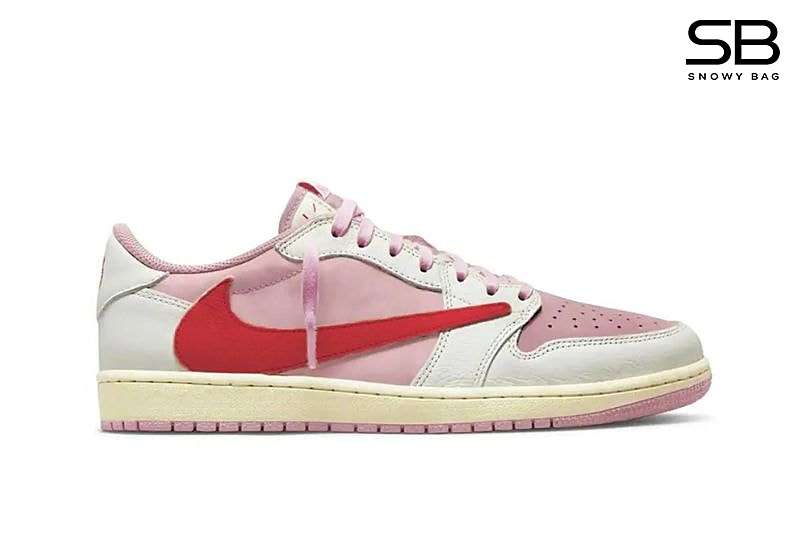 Giày Air Jordan 1 Low OG Travis Scott Shy Pink University Red thời trang đẳng cấp