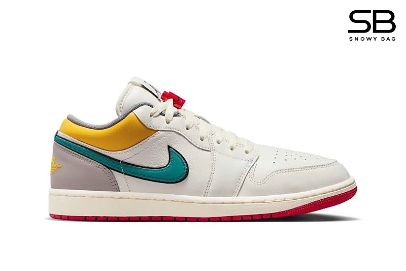 Giày Air Jordan 1 Low Premium Sail Yellow Ochre Màu Kem Vàng sang trọng