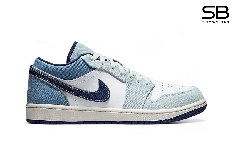 Giày Air Jordan 1 Low SE Denim Star Blue Xanh Trắng, phong cách thể thao đẳng cấp